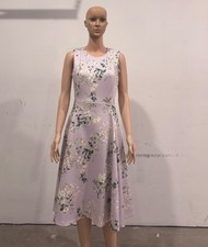 Floral A-line Midi Dress Fit-and-flare midi dress 