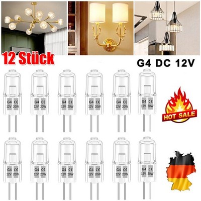 12x Halogen-Lampe Bi-Pin Stiftsockellampe G4 12V 20W dimmbar für Öfen Mikrowelle