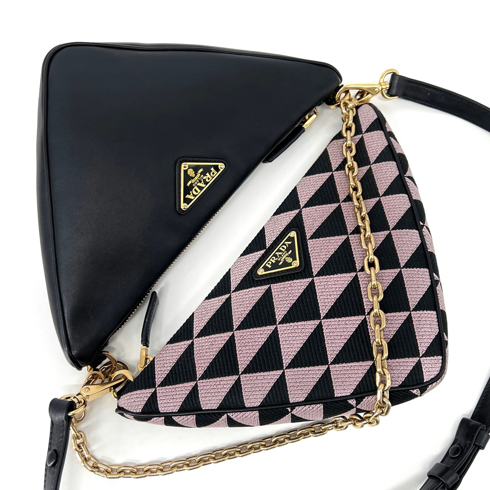 Prada Triangular Dual Chain Mini Bag Shoulder Bag… - image 7