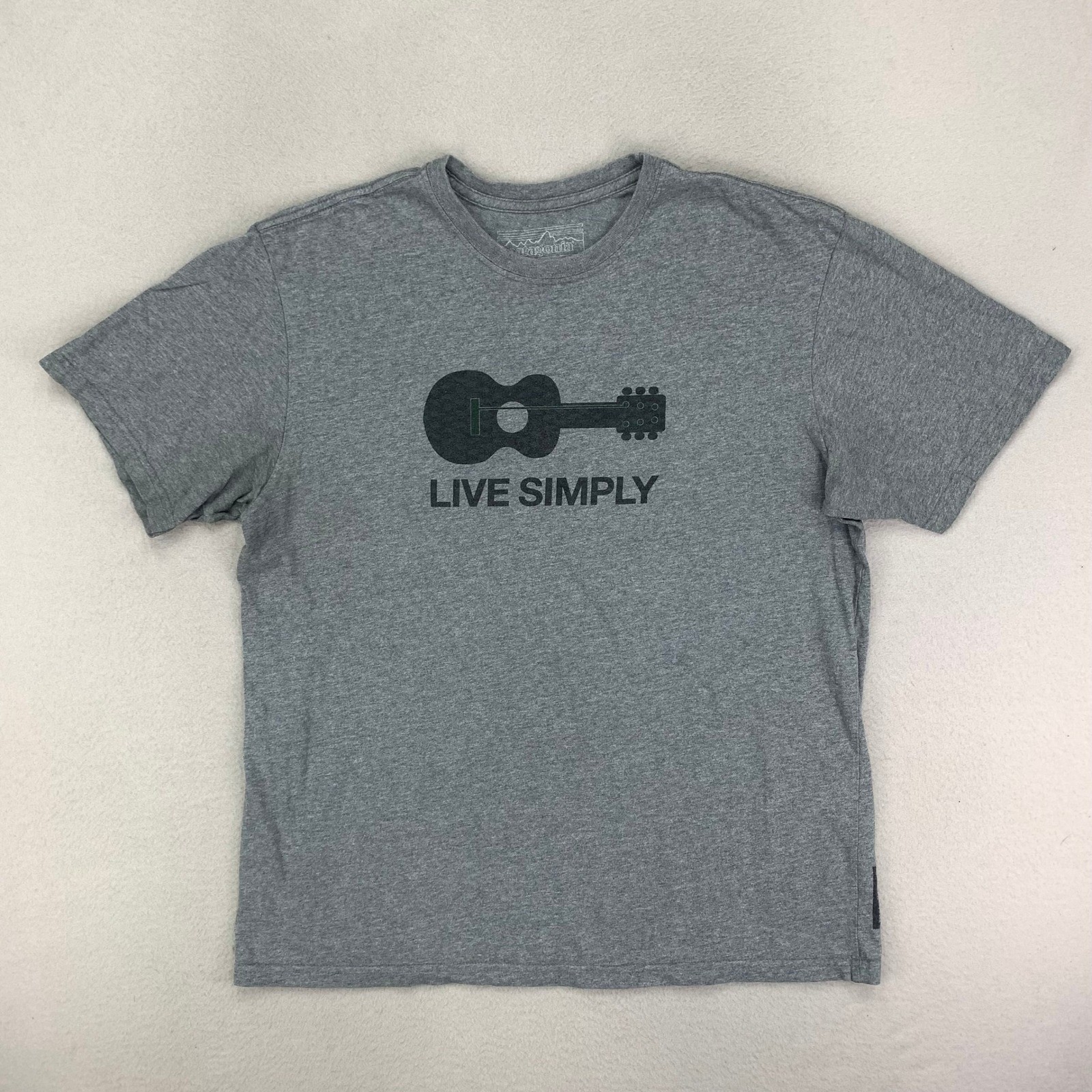 Patagonia Resposibili-Tee Mens Large Live Simply Guitar Graphic T-Shirt USA