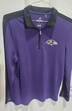 Antigua Baltimore Ravens 1/4 Zip Stretch Pullover Men's Small Performance NWT