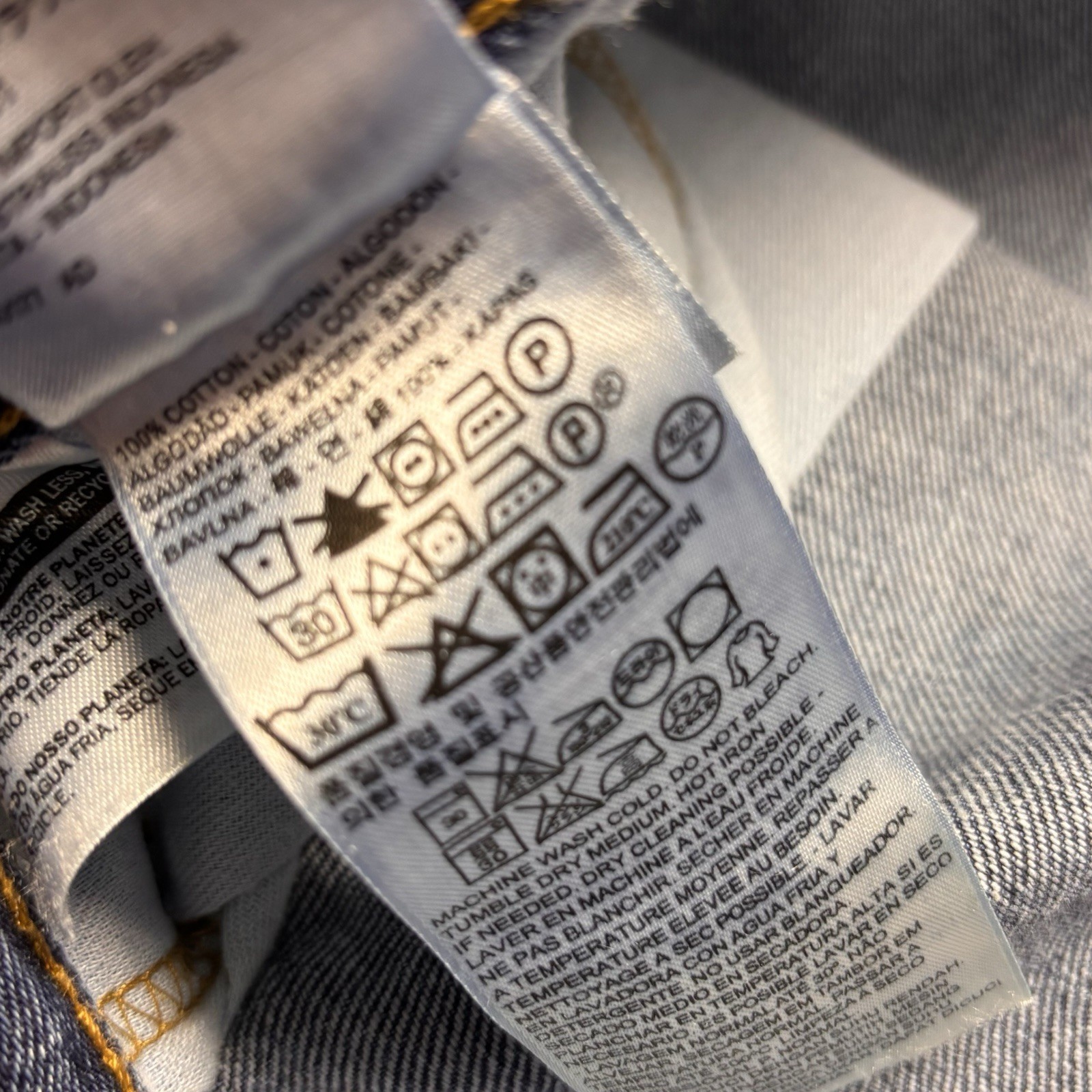 Levis 550 Modified Inseam Denim Jeans Men 52/26 Dark Wash Blue Stretch MODIFIED thumbnail 8