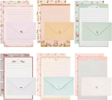 54 PCS Stationery Set with Envelopes,36 Writing Paper+18 Multicolor 