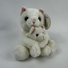 RUSS Berrie Plush Vintage Mothers Love Cat Kitten Together Kitty White Toy Tags