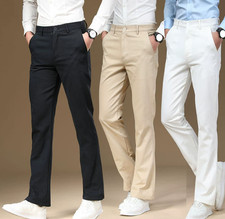 Men Bell Bottom Flared Formal Dress Trousers Pants Retro 60s 70s High Waist