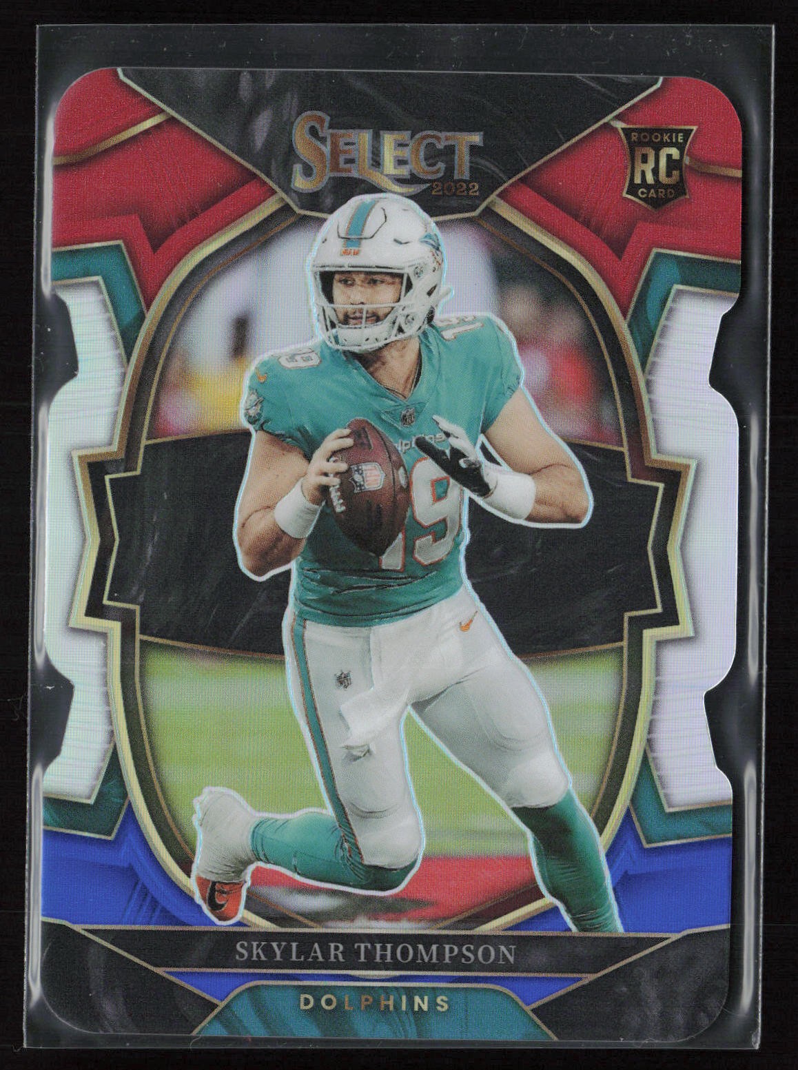 Skylar Thompson 2022 Panini Select #96 Red and Blue Prizm Die Cut RC