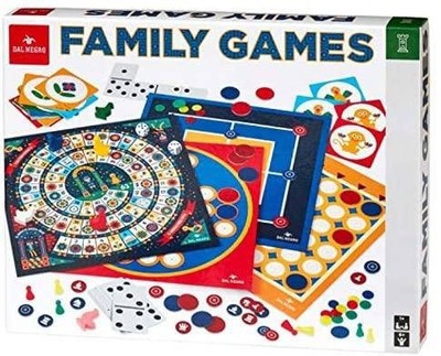 FAMILY GAMES Set VIELE SPIELE aus Karton DAL NERRO klassisch 4 DOPPELBRETTER et