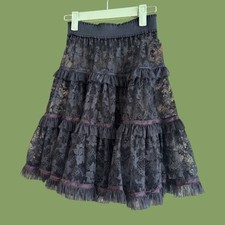 Vintage Black Lace Slip Skirt, size s