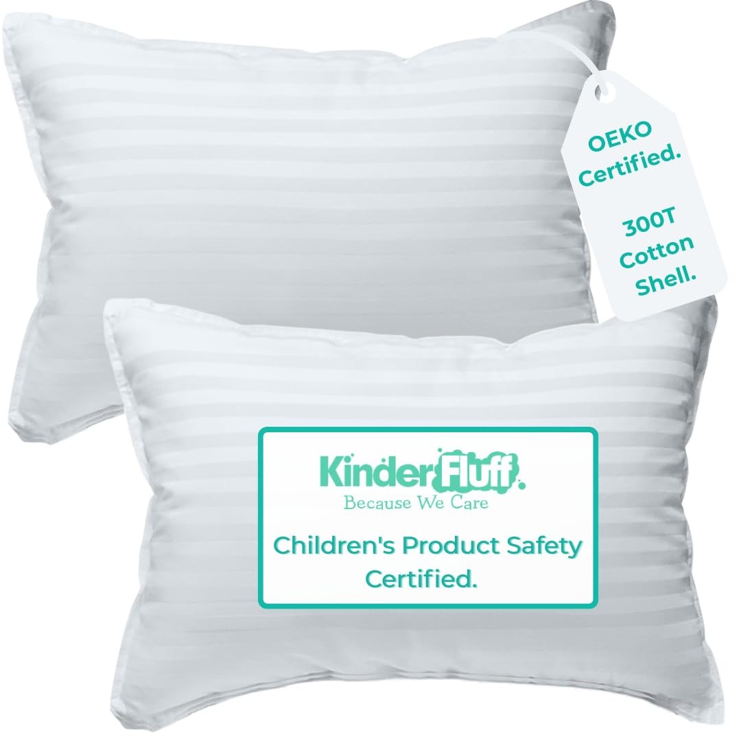 Oreiller enfant en coton 300T blanc 40x60 cm avec rembourrage doux et dehoussable