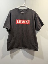 Mens Levis T Shirt Size XL Black With Red And White Print Brand