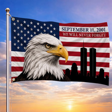 September 11 2001 We Will Never Forget House Flag American Flag Outdoor Banner