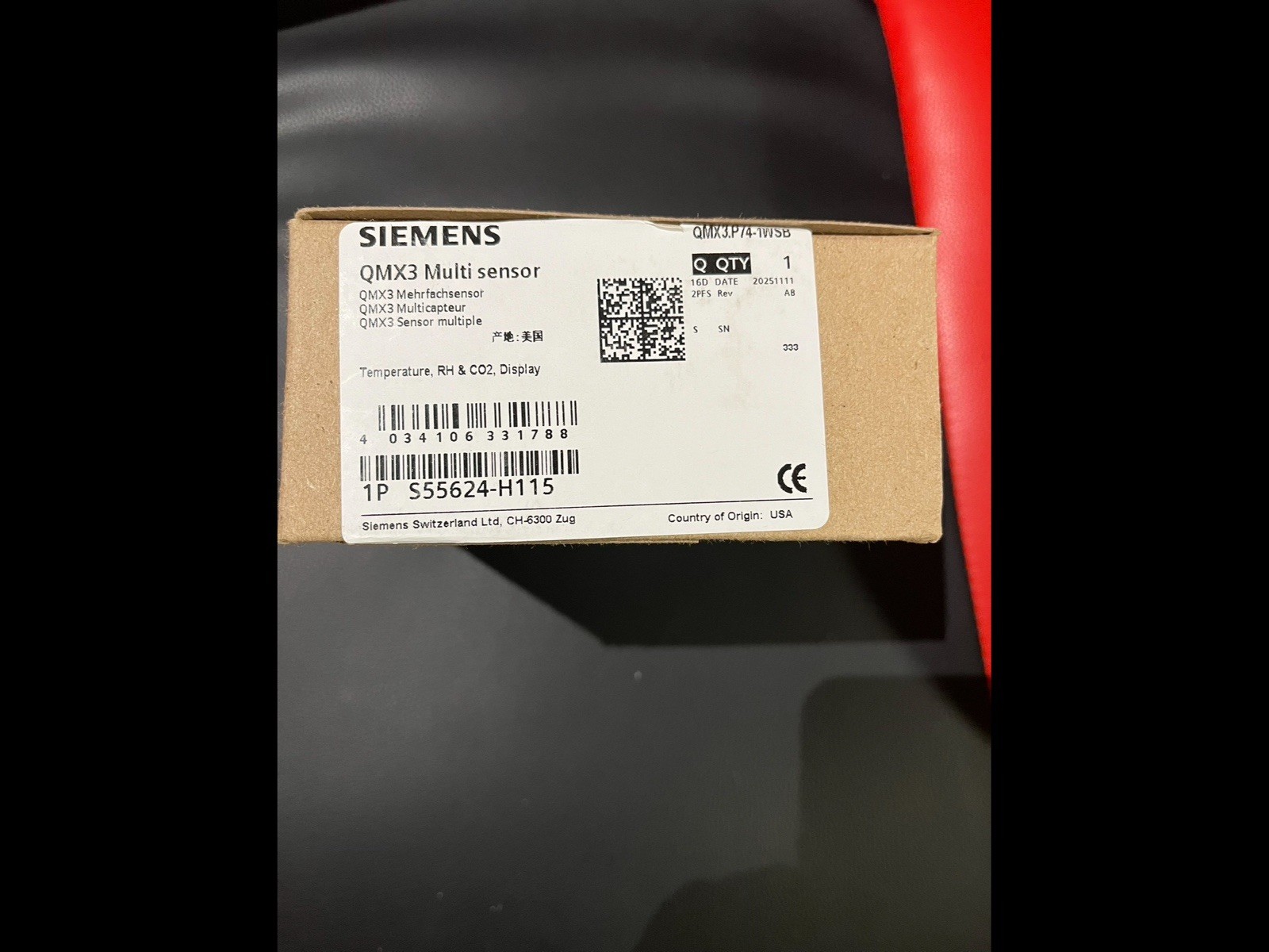 New Siemens QMX3.P74-1WSB S55624-H114 Temp Sensor