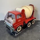 Vinrage (1970s) Tonka Red Cement Mixer Concrete Pressed Steel Truck