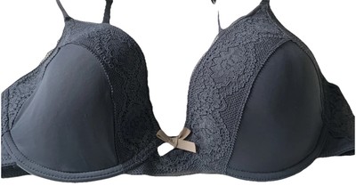 Top Zustand Elle Macpherson hübscher gepolsterter Bügel-BH mit Spitze grau 36B