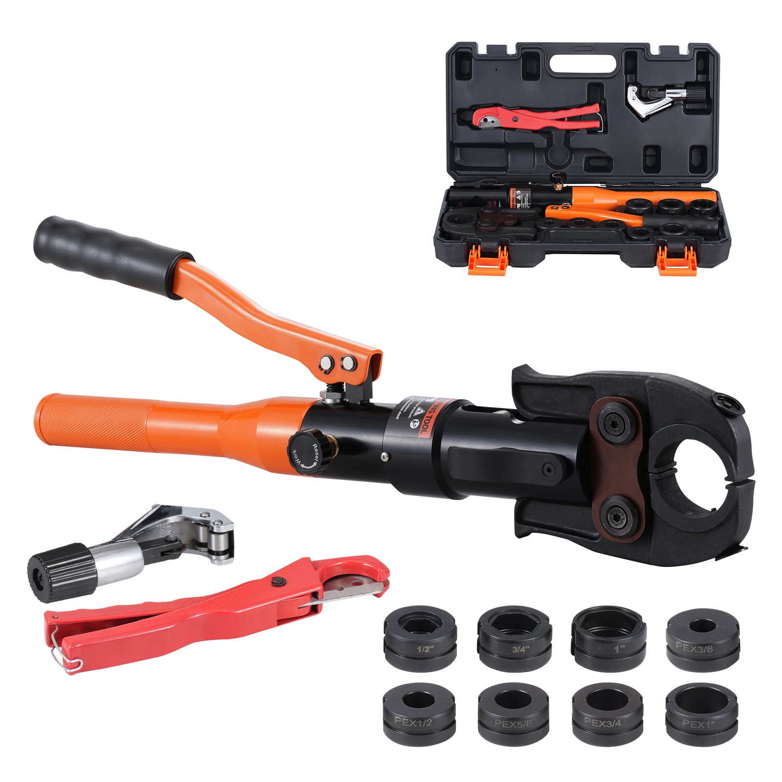 Uimoso Hydraulic Copper Pipe Crimping Tool with 8 Interchangeable Press Jaws