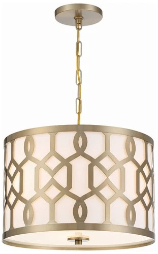 Crystorama Jennings 18 1/4" Wide Aged Brass Drum Pendant Light - Picture 2 of 8