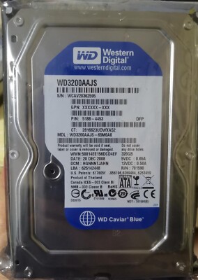 Original WD 320GB WD3200AAJS 7200RPM SATA 3.5'' Desktop HDD Hard Disk Drive