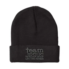 Beanies for Men Team Jesus Life Time Member C Embroidery Acrylic Skull Cap