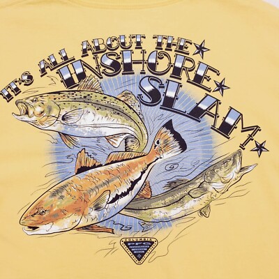 ■ 展示品【Columbia PFG】 フィッシングビブ / YELLOW Columbia Shirt Mens Medium Yellow PFG Fishing Inshore Slam Red