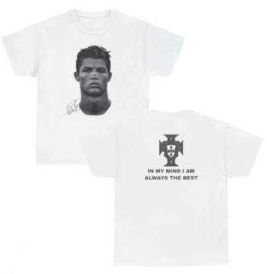Cristiano Ronaldo T-Shirt Vintage Oversized Football Tee Retro Graphic Tee White