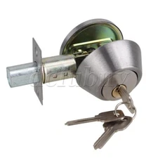 Steel Single Cylinder Dead Bolt DeadBolt Door Lock Polished Chrome for Doors