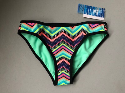 InMocean Women's Disco Chevron Scoop Bikini Bottom, Multi, M - NEW