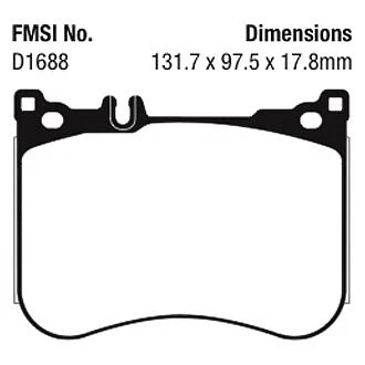Pastillas de freno delanteras EBC Redstuff cerámica bajo polvo para Mercedes-Benz S550e 15-17 Foto 4 de 4