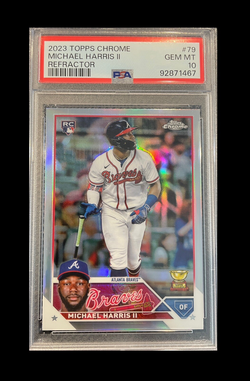 2023 Topps Chrome Michael Harris PSA 10 Gem Mint Refractor RC #79 Braves