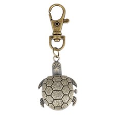 Unique Tortoise Pattern Key Chain Quartz Analog Pocket Watch for Men Women Gifts