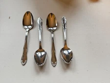 Oneida Mansfield Teaspoon Stainless Silverware Lot of 4 Replacement Floral 6"