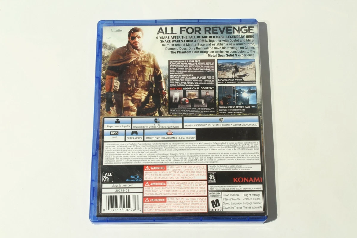 Metal gear solid 4 ps4 disc best sale only
