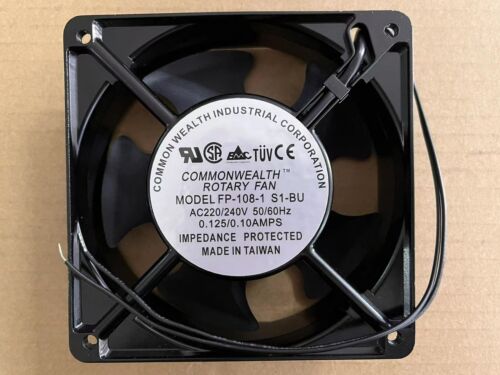 1 PIEZA Ventilador Rotativo COMMONWEALTH FP-108-1 S1-BU AC 220V 12038 12CM 2 Cables - Imagen 1 de 5