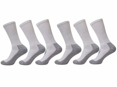 Fruit of the Loom Work Gear Heavy Duty Crew Socks 6-Pair - Grey 6