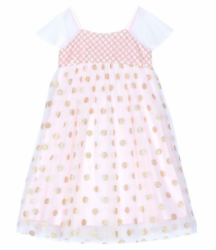 pink dress with gold polka dots Lovely Pink and Gold Dress - Polka Dot Dress - Ruffled Mini Dress