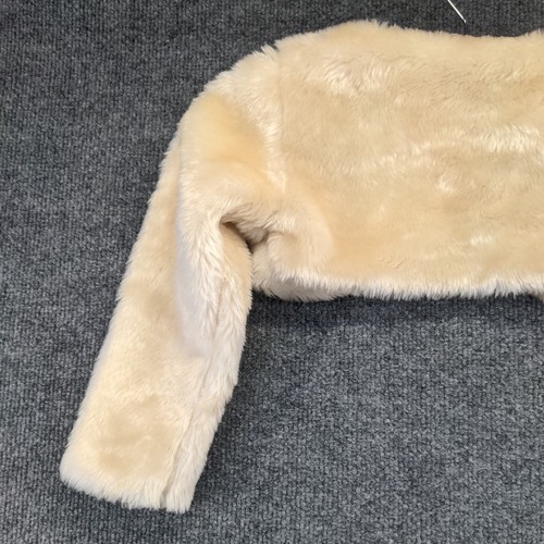 Blueberi Boulevard Girls Vegan Fur Bolero Shrug Cream 6/6X Long Sleeve Lined - Picture 6 of 10