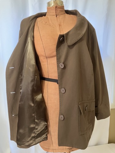 Linea by Louis Dell'Olio Brown Jacket Sz 3X Scoop Neck with Peter Pan Collar - Picture 4 of 9