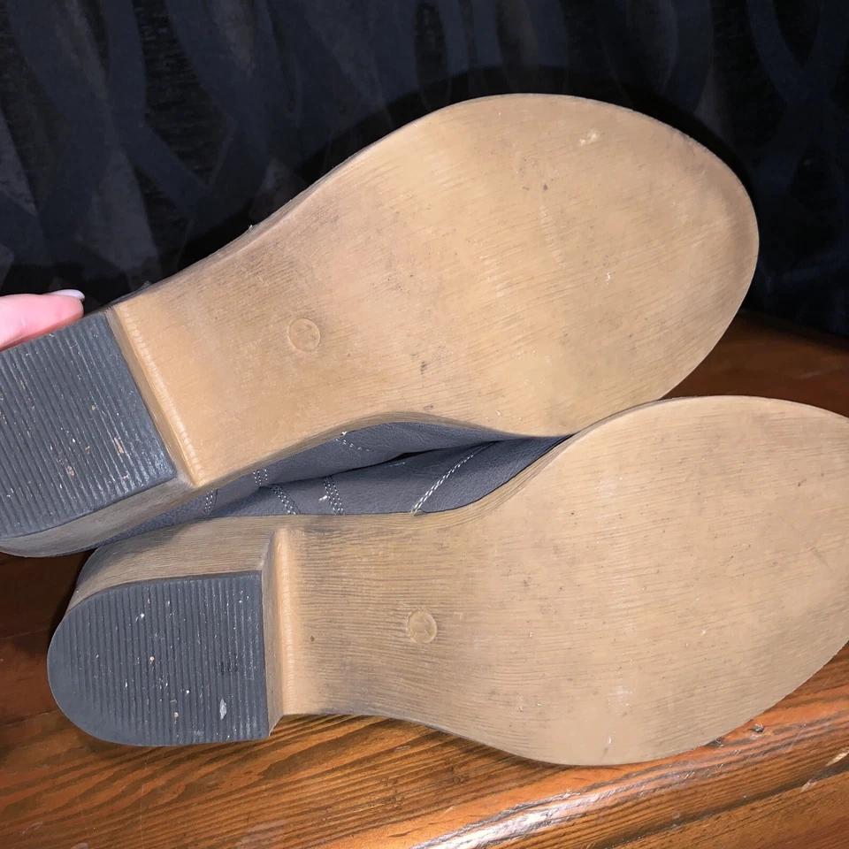 Bota de Vaquero Charles Albert Para Mujer Talla 11 con Lazos Pull-Up Gris Foto 4 de 4