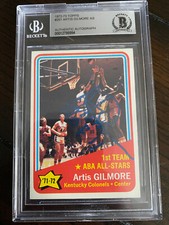 ARTIS GILMORE AUTO SIGNED 1972-73 TOPPS RC All-Star 251 BECKETT BAS SLABBED