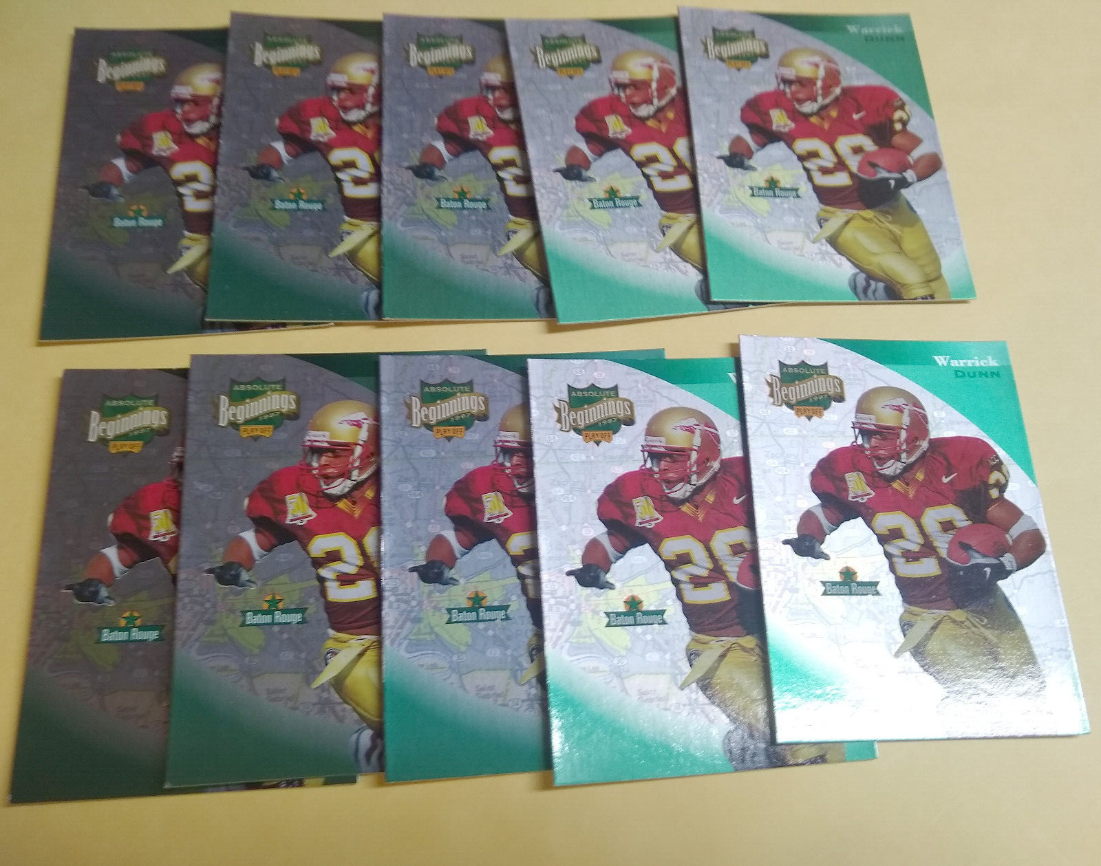 1997 Playoff Absolute Beginnings Warrick Dunn 31 RC Florida State Seminos