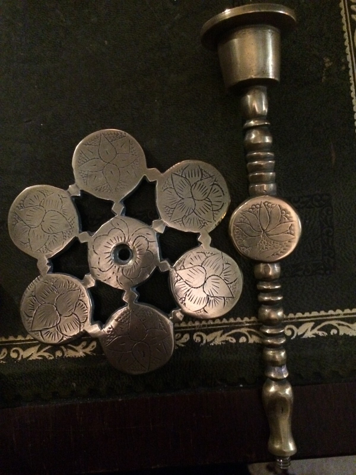 X 2 Arts and Crafts solid brass candlesticks eBay