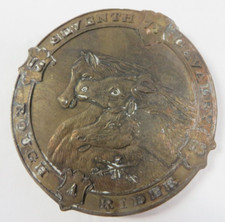 Vintage 7th SEVENTH CAVALRY Belt Buckle Brass Rough Riders Round 2.75" England