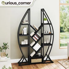 70" Industrial Bookshelf Bookcase Etagere Geometric Rack Display Living Room