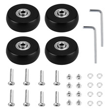 4 Pezzi Ruote Di Ricambio per Trolley 50Mm X 18Mm, in Gomma, per Bagagli,Valigia