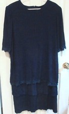 DAVID ROSE~BLUE Tiered Crinkle DRESS~sz 24W~NEW Evening~Mother of Bride~Cocktail