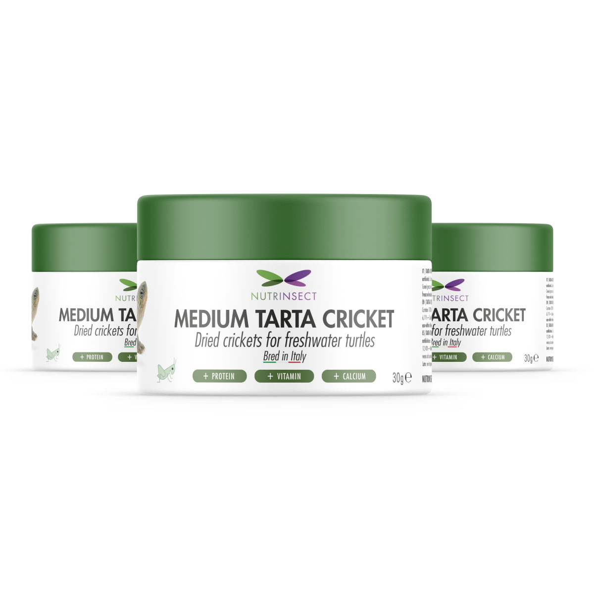 Medium Tarta Cricket, Mangime Naturale per tartarughe, 3x30g