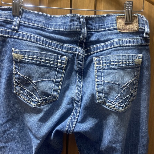 Pantalones de mezclilla para mujer BKE Drew Boot azul tiro medio elásticos corte boot talla 30x32 - Imagen 7 de 8