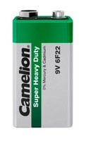 10 X 9V Blocco E-Block Camelion Super Heavy Duty 6F22 Pellicola Zinco Carbone 190Mah