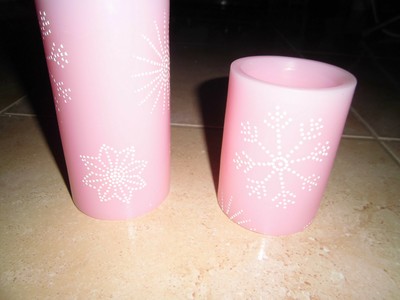 2 Elambia Qvc Kerzen Rosa Schneeflocken Winter Timer Led Neu Ovp Ebay
