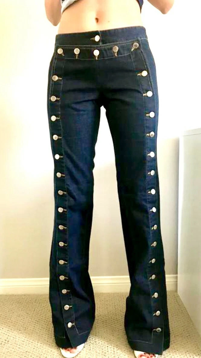 Dolce Gabbana — Dolce & Gabbana Women Lace / Buttons Jeans - Size 40 - Runway Collection - RARE