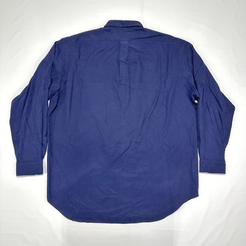 Camisa de Colección Ralph Lauren Mezcla de Seda Blake Botón Para Hombre XL Azul Marino LS - Imagen 4 de 8